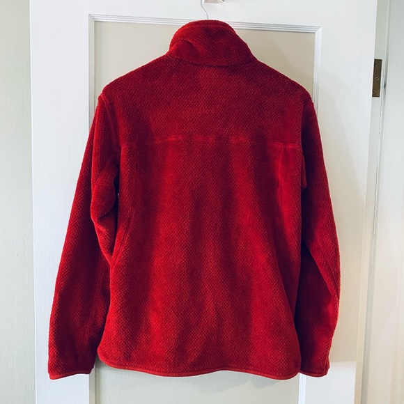 Fuzzy red Patagonia pullover synchilla sweater L - Picture 3 of 8